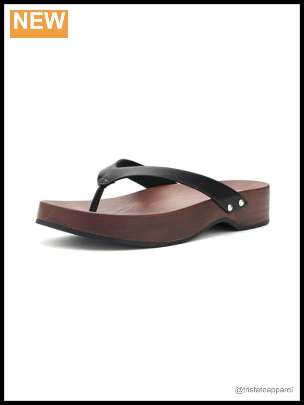 Faux Leather Platform Wedge Sandals with Stud Details